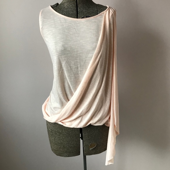 White House Black Market Tops - WHBM Pastel Pink Draped Sleeveless Top